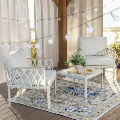 Plow & Hearth Shades & Umbrellas|Outdoor Curtains>Grasscloth Outdoor Curtain Panel with Tab Top, 54"W x 84"L