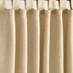 Plow & Hearth Shades & Umbrellas|Outdoor Curtains>Grasscloth Outdoor Curtain Panel with Tab Top, 110"W x 84"L