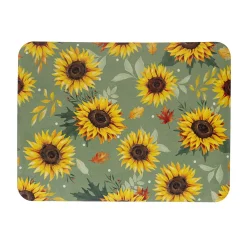Plow & Hearth Kitchen Linens|Cleaning Supplies>Grateful Gatherings Sunflower Fabric Dish Drying Mat, 20" x 15"