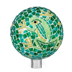 Plow & Hearth Gazing Balls>Green Frog Mosaic Gazing Ball, 10"