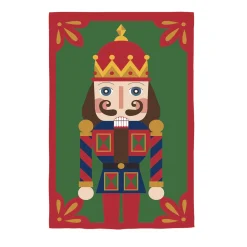 Plow & Hearth Garden Flags>Green Nutcracker Applique Garden Flag