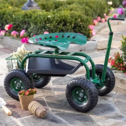 Plow & Hearth Garden Tools & Supplies>Green Rolling Scoot-N-Do Garden Seat