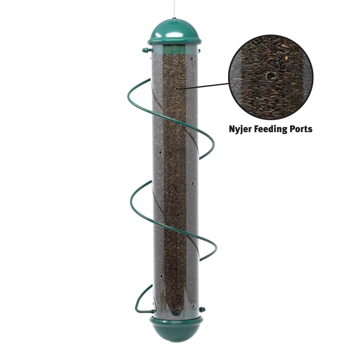 Plow & Hearth Bird Feeders>Spiral-Perch Finch Bird Feeder Green