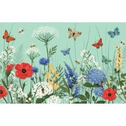Plow & Hearth Washable Mats>Greenhouse Retreat Floral Washable Indoor/Outdoor Mat