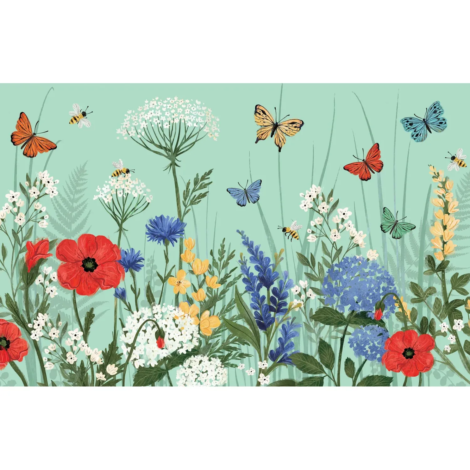 Plow & Hearth Washable Mats>Greenhouse Retreat Floral Washable Indoor/Outdoor Mat