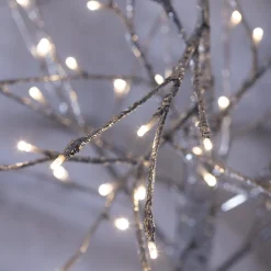 Plow & Hearth Lighted Trees & Garlands>4'H Indoor/Outdoor Silver Metallic Tree with 112 Lights