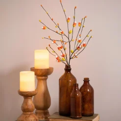 Plow & Hearth Decorative Accents|Faux Flowers & Plants>Halloween Candy Corn Artificial Branch