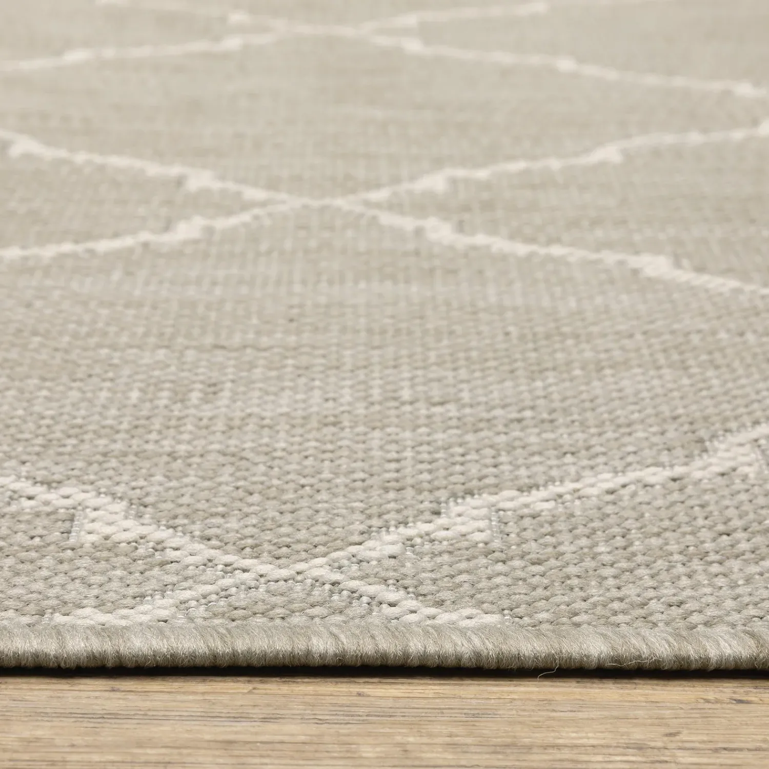 Plow & Hearth Area Rugs>Hamilton Latticework Polypropylene Rug, 3'3" x 5' Gray