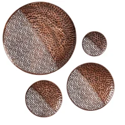 Plow & Hearth Wall Art>Hammered Metal Wall Decor, Round, Set of 4
