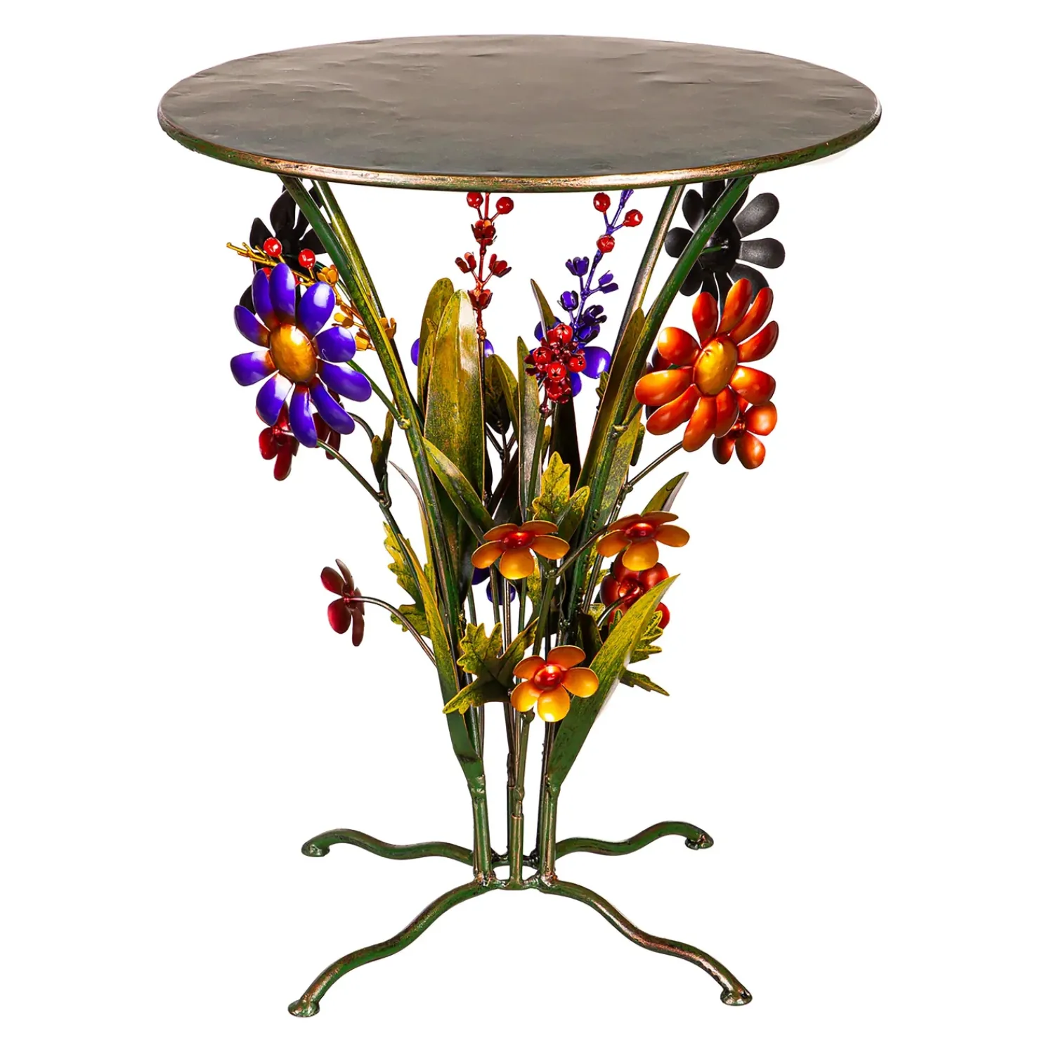 Plow & Hearth Outdoor Side Tables|Accent Tables>Handcrafted Metal Daisy Side Table
