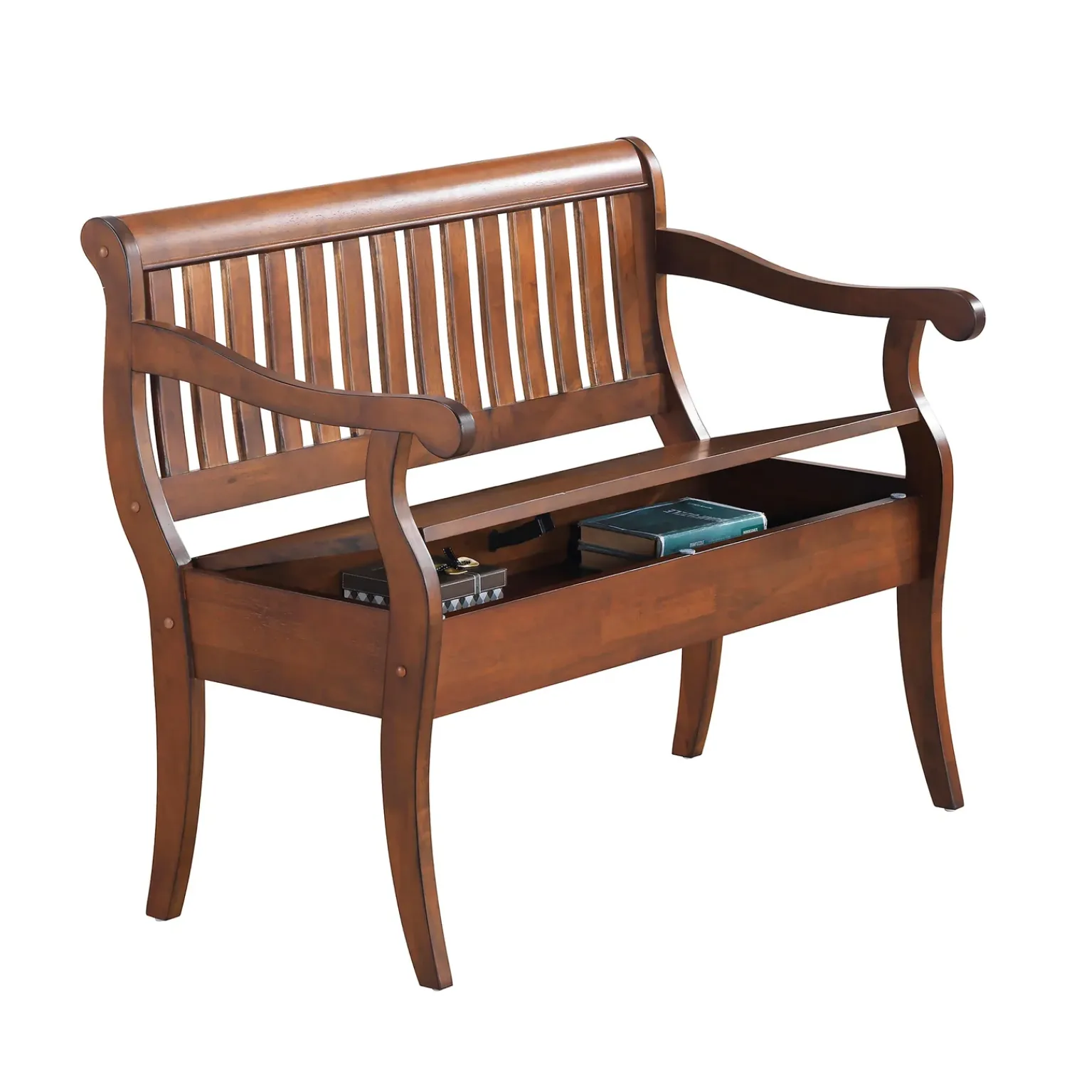 Plow & Hearth Indoor Benches|Chests & Storage Cabinets>Handcrafted Slat-Back Storage Bench