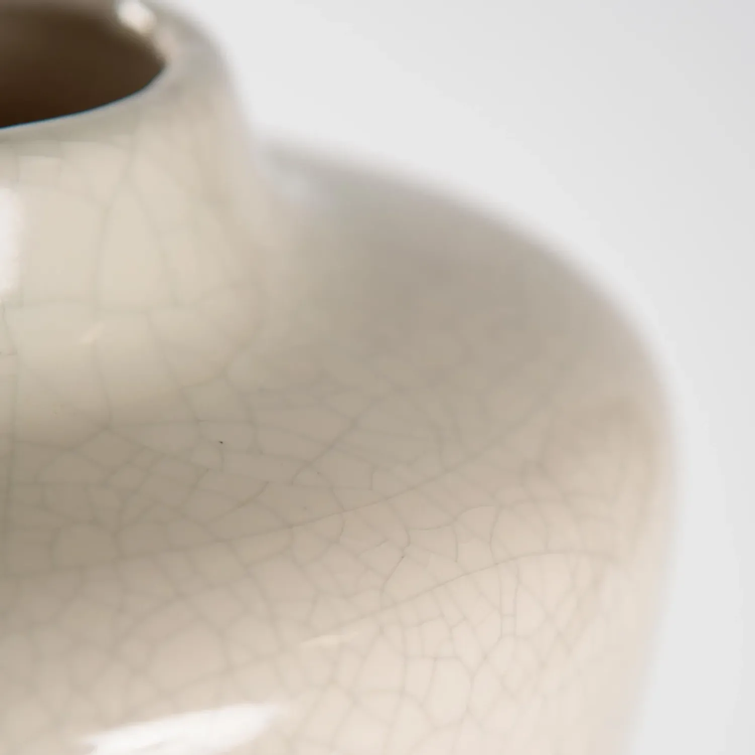 Plow & Hearth Planters & Vases>Handmade Crackle Tall Clay Alexandria Vase Eggshell