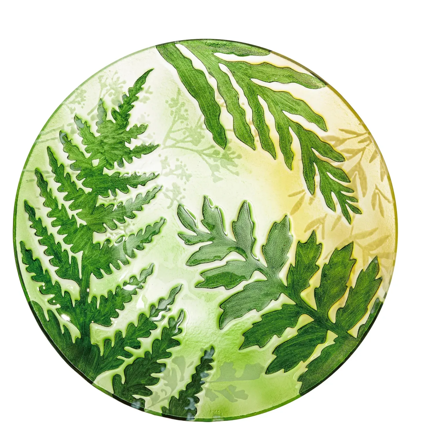 Plow & Hearth Birdbaths>Hand-Painted and Embossed Botanical Glass Birdbath Basin