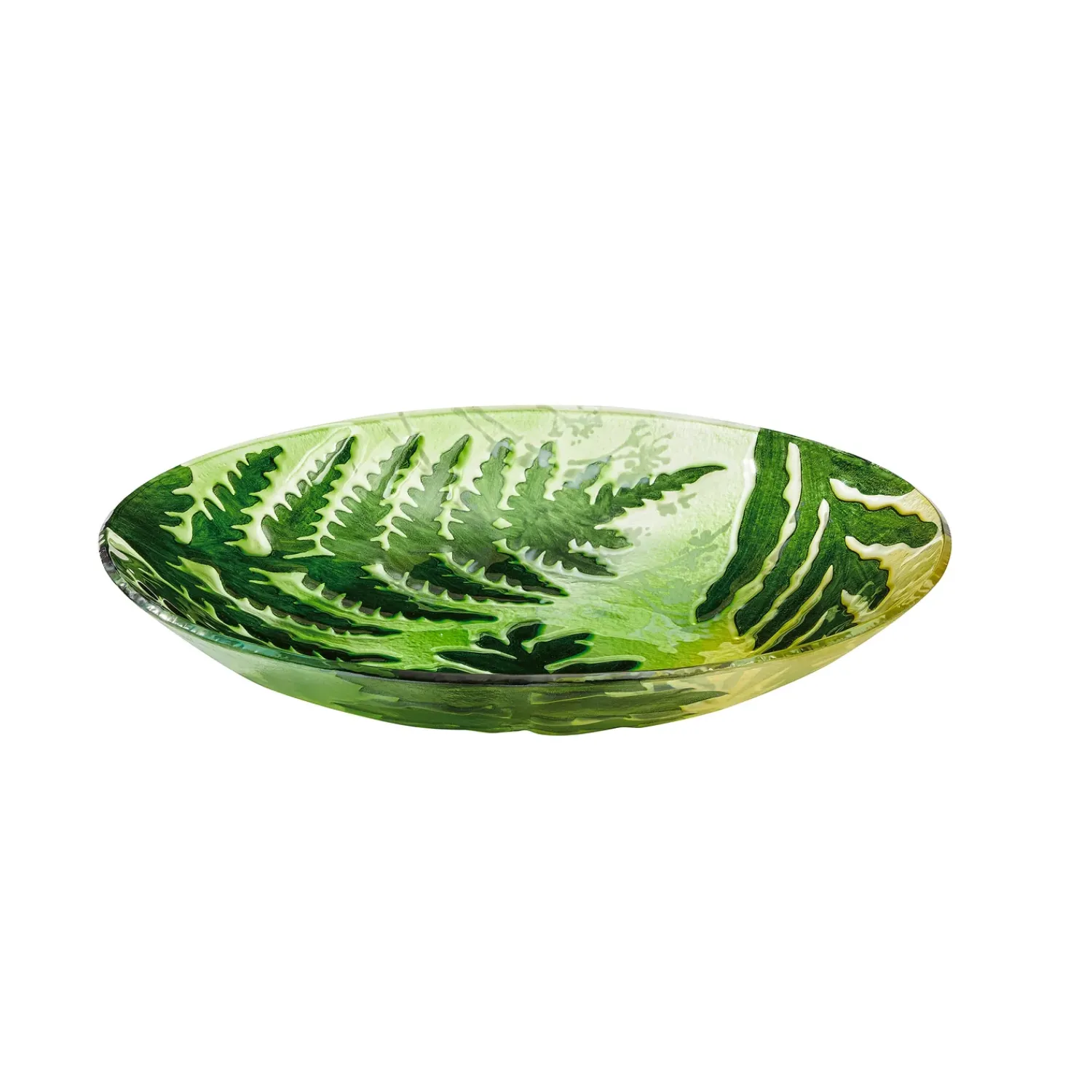 Plow & Hearth Birdbaths>Hand-Painted and Embossed Botanical Glass Birdbath Basin