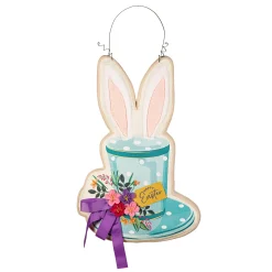 Plow & Hearth Fabric Door Hangers>Happy Easter Floral Hat Estate Door Décor