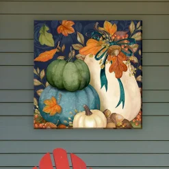 Plow & Hearth Outdoor Wall Art|Wall Art>Harvest Pumpkins Indoor/Outdoor Canvas Wall Art