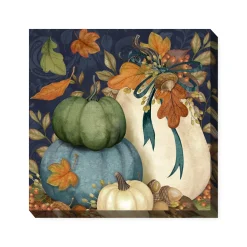 Plow & Hearth Outdoor Wall Art|Wall Art>Harvest Pumpkins Indoor/Outdoor Canvas Wall Art
