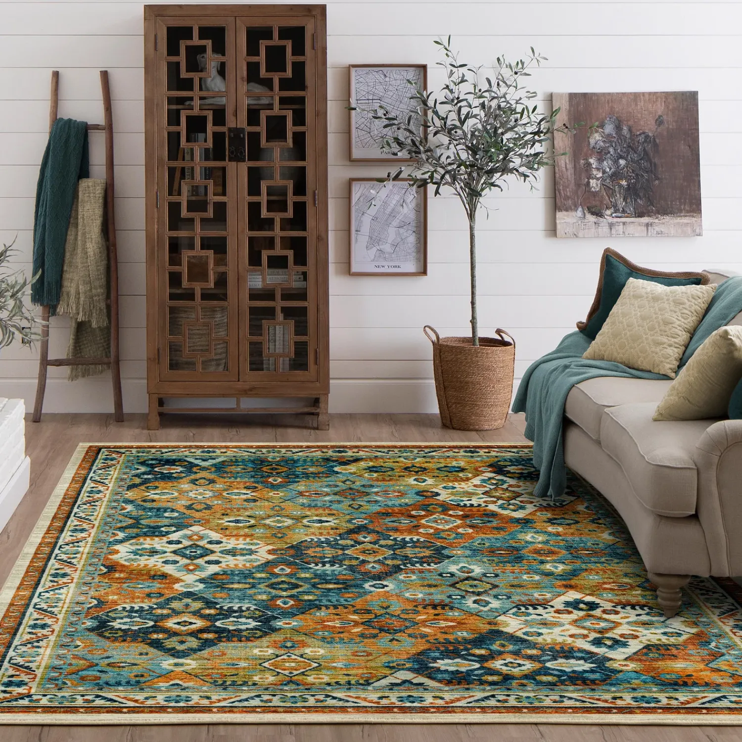 Plow & Hearth Area Rugs>Hazel Mountain SmartStrand Rug, 5' x 8' Multi