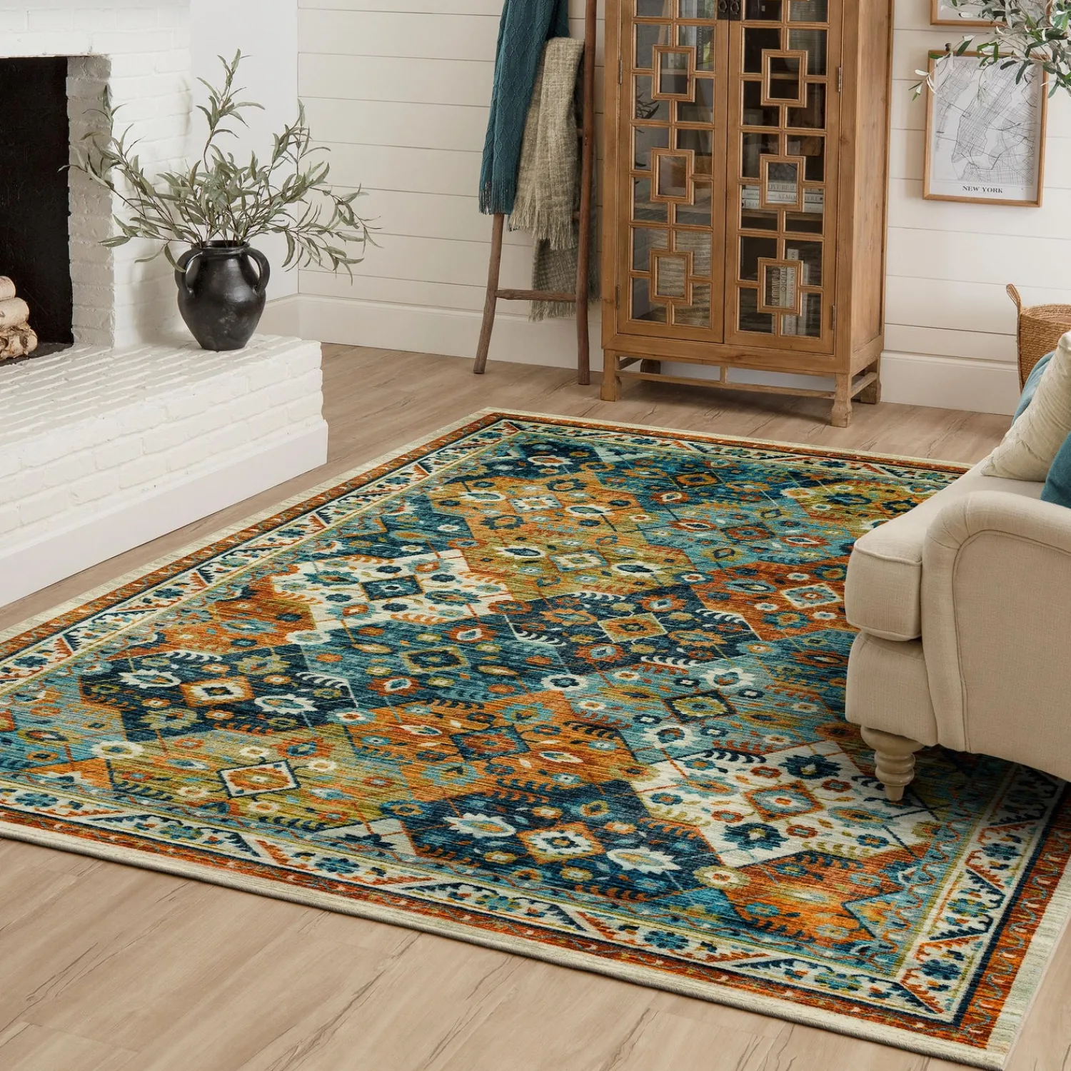 Plow & Hearth Area Rugs>Hazel Mountain SmartStrand Rug, 5' x 8' Multi