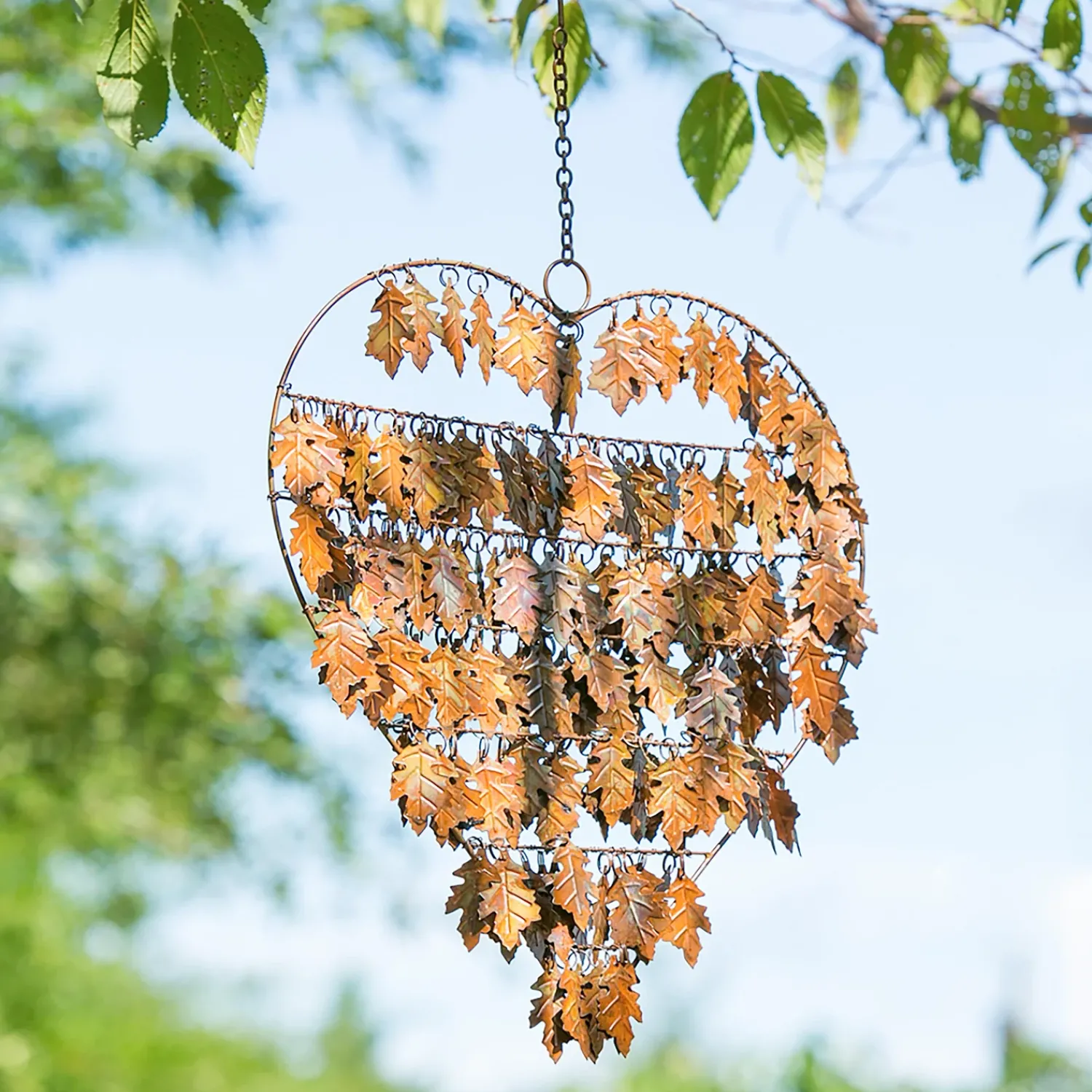 Plow & Hearth Wind Chimes & Mobiles|Decorative Accents>Heart Shaped Leaf Wind Chime