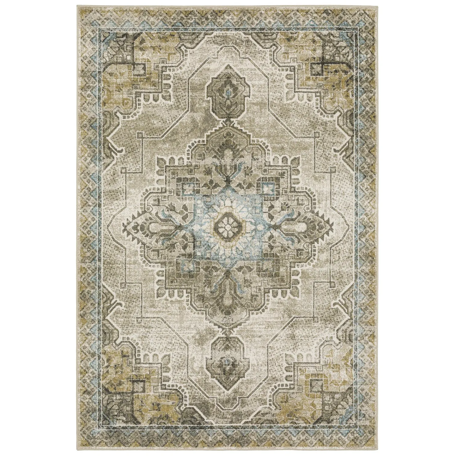 Plow & Hearth Area Rugs>Heartland Traditional Rug, 9'10" x 12'10" Gray