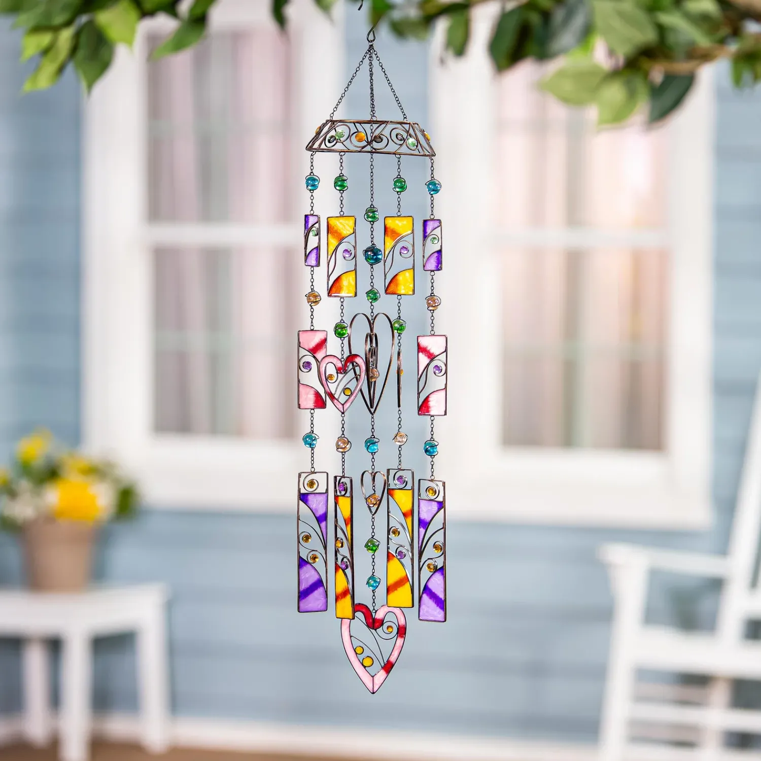 Plow & Hearth Wind Chimes & Mobiles>Hearts & Shapes Wind Chime