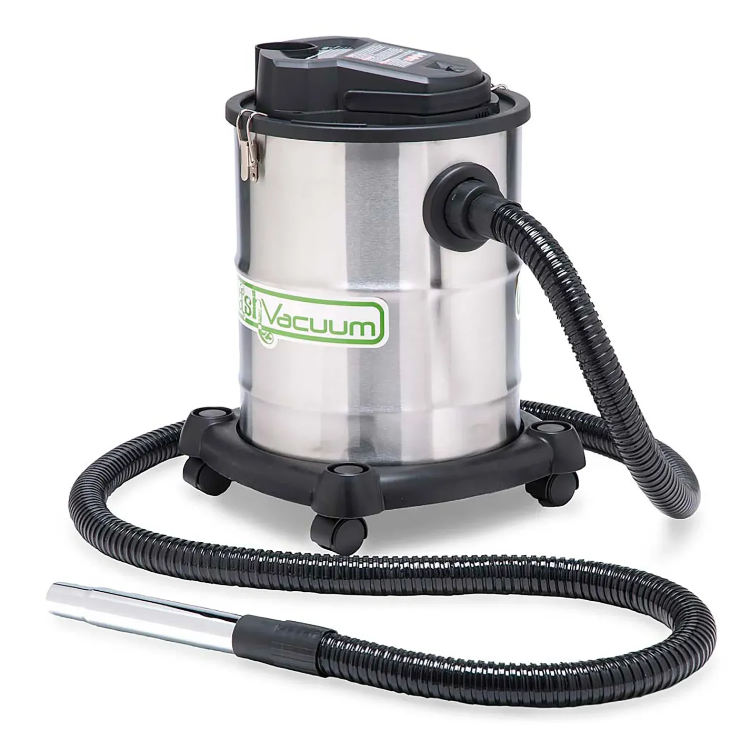 Plow & Hearth Fireplace Maintenance>Heavy-Duty Fireplace Warm Ash Vacuum with Two Filters and Accessory Kit Chrome