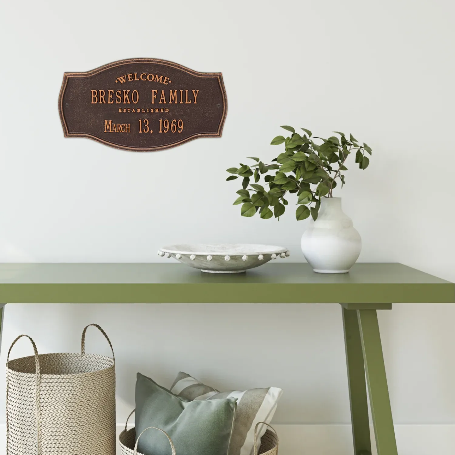 Plow & Hearth Address Signs & Wall Plaques>Heirloom Personalized Welcome Wall Plaque