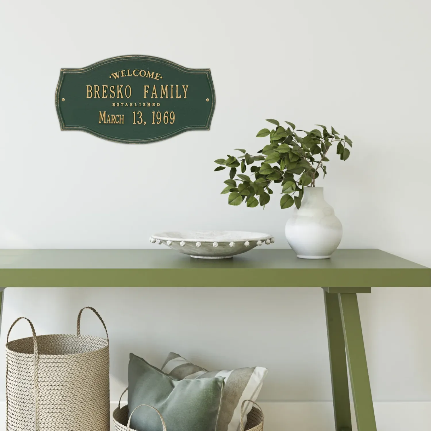 Plow & Hearth Address Signs & Wall Plaques>Heirloom Personalized Welcome Wall Plaque