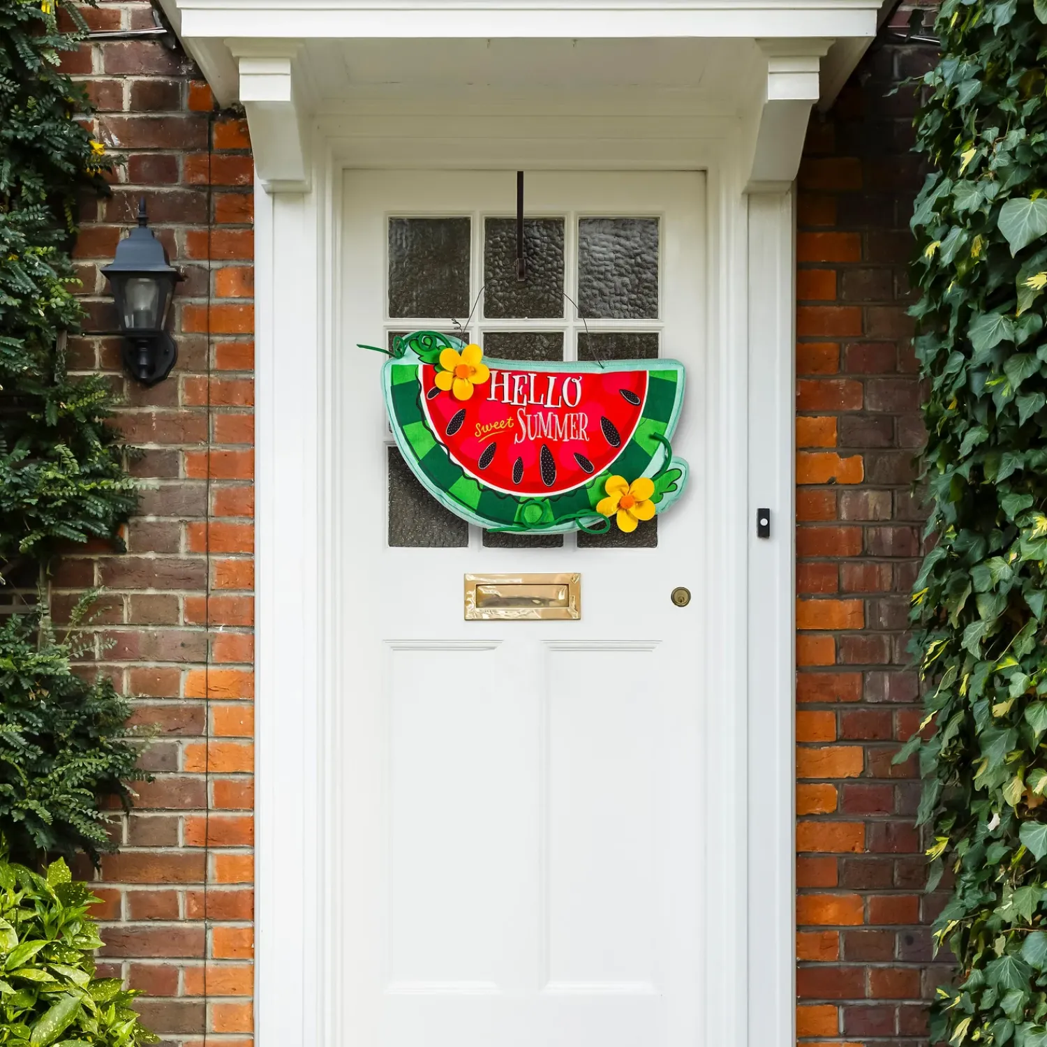 Plow & Hearth Fabric Door Hangers>Hello Sweet Summer Watermelon Estate Door Decor