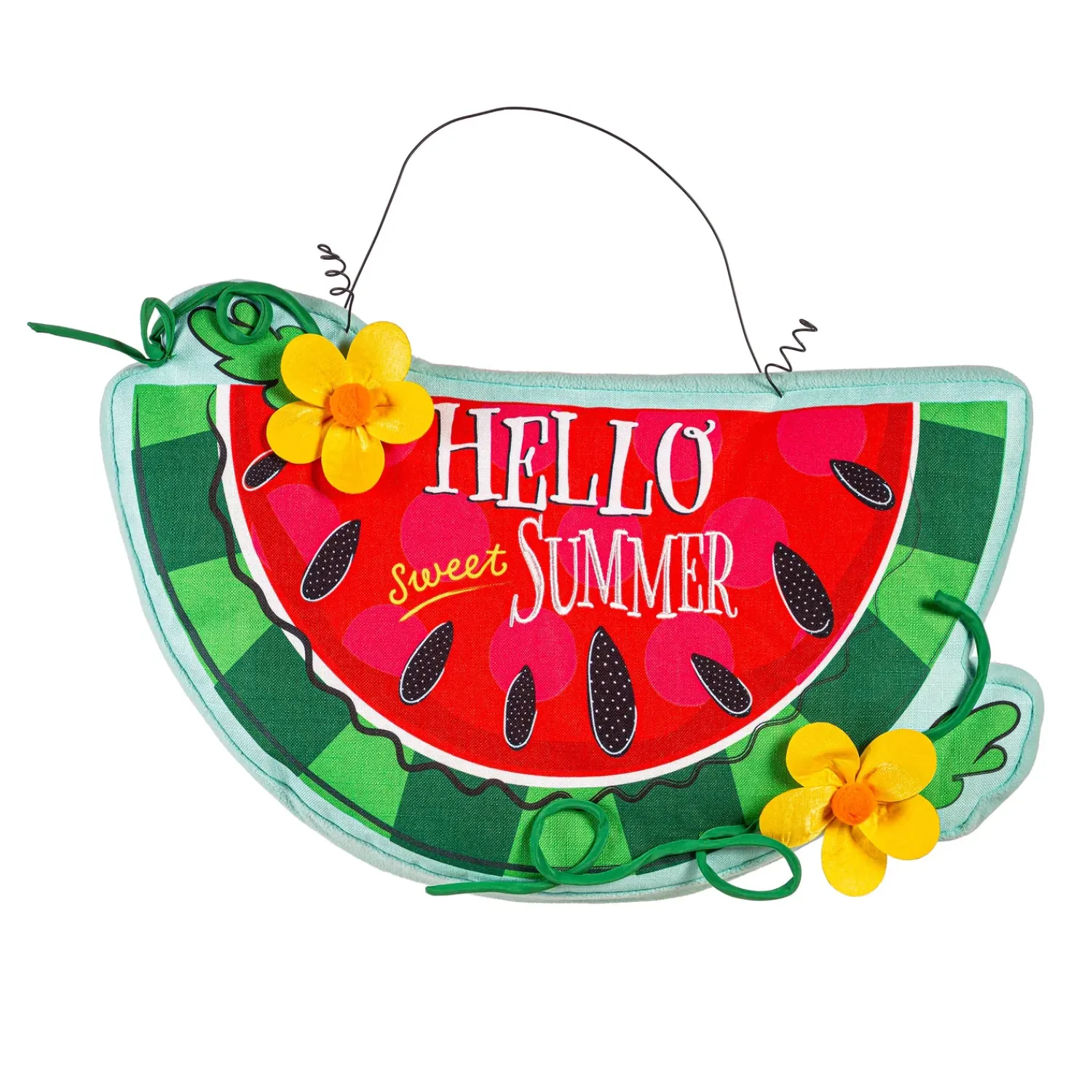 Plow & Hearth Fabric Door Hangers>Hello Sweet Summer Watermelon Estate Door Decor