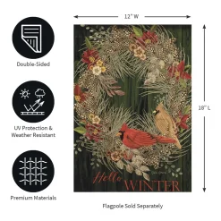 Plow & Hearth Garden Flags>Hello Winter Moire Garden Flag