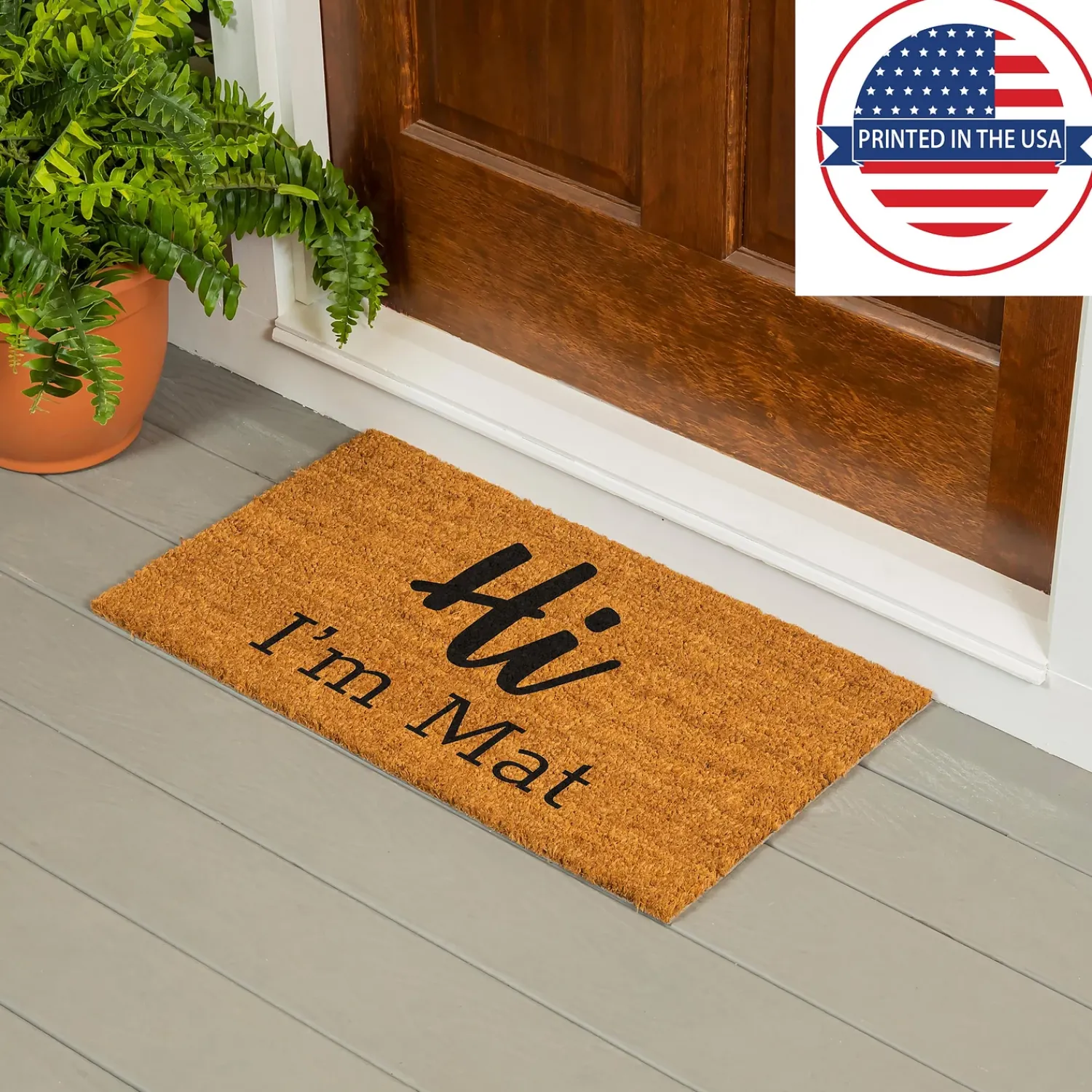 Plow & Hearth Coir Mats>Hi I'm Mat Coir Mat