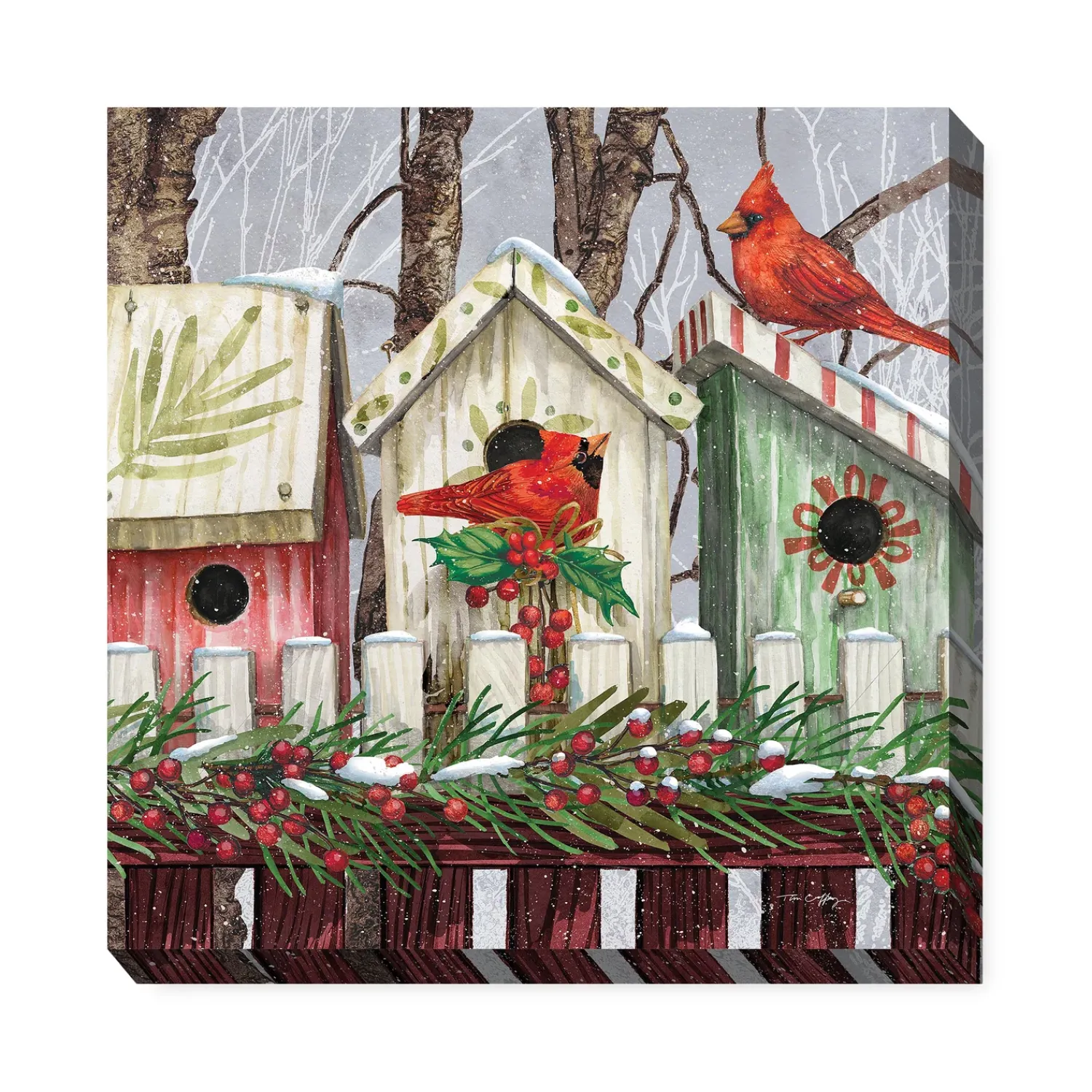 Plow & Hearth Outdoor Wall Art|Wall Art>Holiday House Indoor/Outdoor Canvas Wall Art