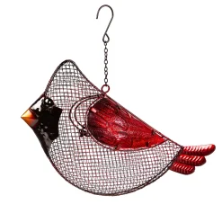 Plow & Hearth Bird Feeders>Holiday Poinsettia Bird Feeder, Cardinal