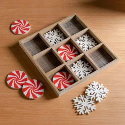 Plow & Hearth Decorative Accents>Holiday Wooden Tic-Tac-Toe