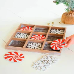 Plow & Hearth Decorative Accents>Holiday Wooden Tic-Tac-Toe