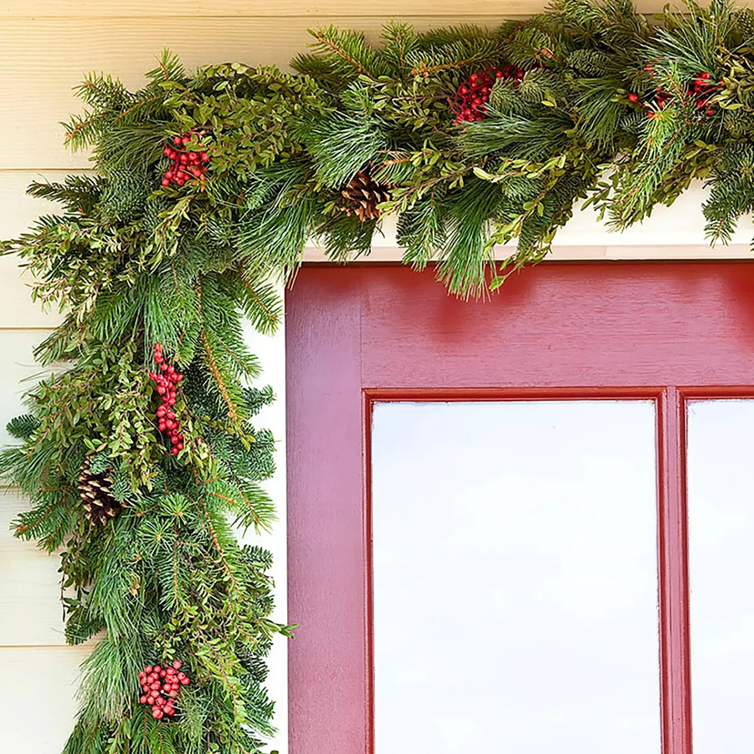 Plow & Hearth Lighted Trees & Garlands>Holiday Woodland Evergreens 12'L Garland