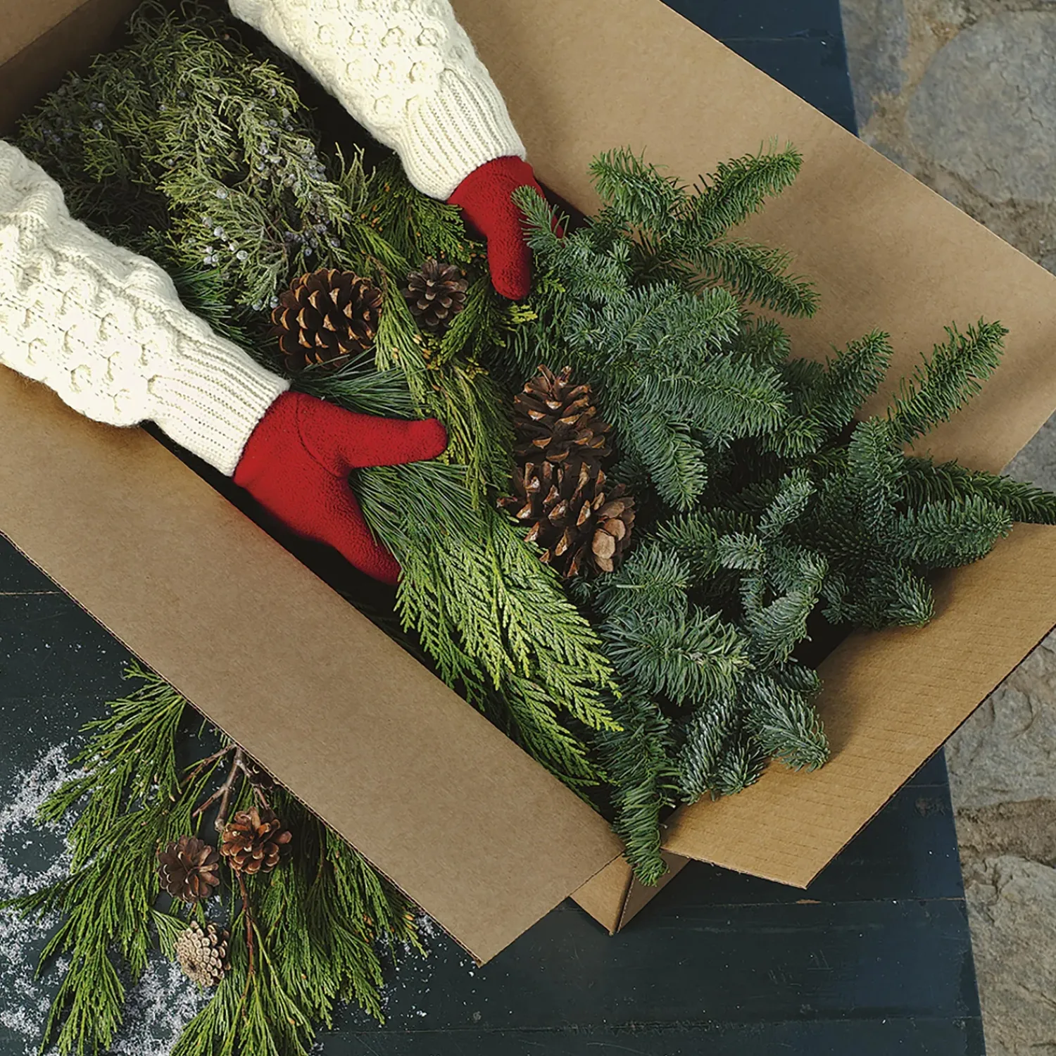 Plow & Hearth Lighted Trees & Garlands>Holiday Woodland Evergreens 7 Lb. Box Of Greens