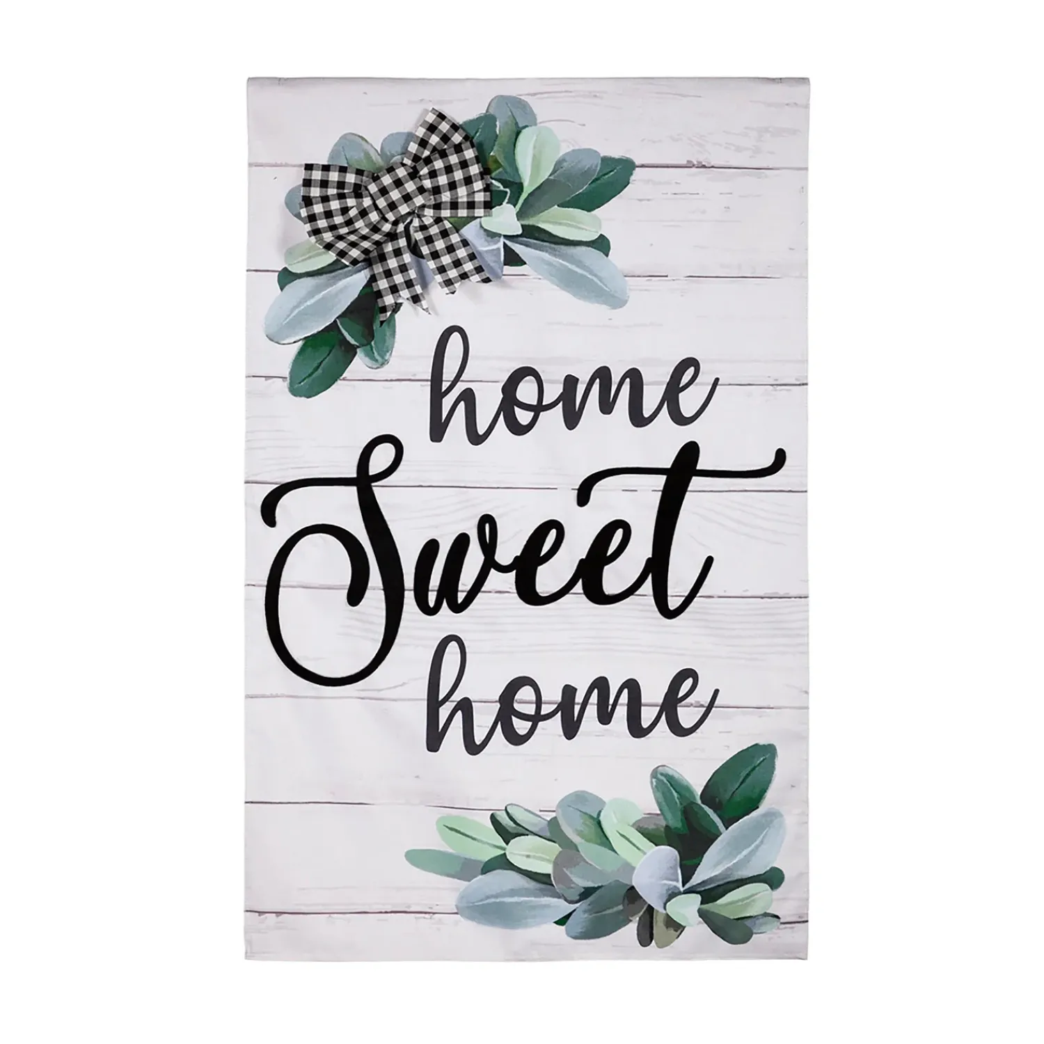 Plow & Hearth House & Estate Flags>“Home Sweet Home” Eucalyptus Burlap House Flag