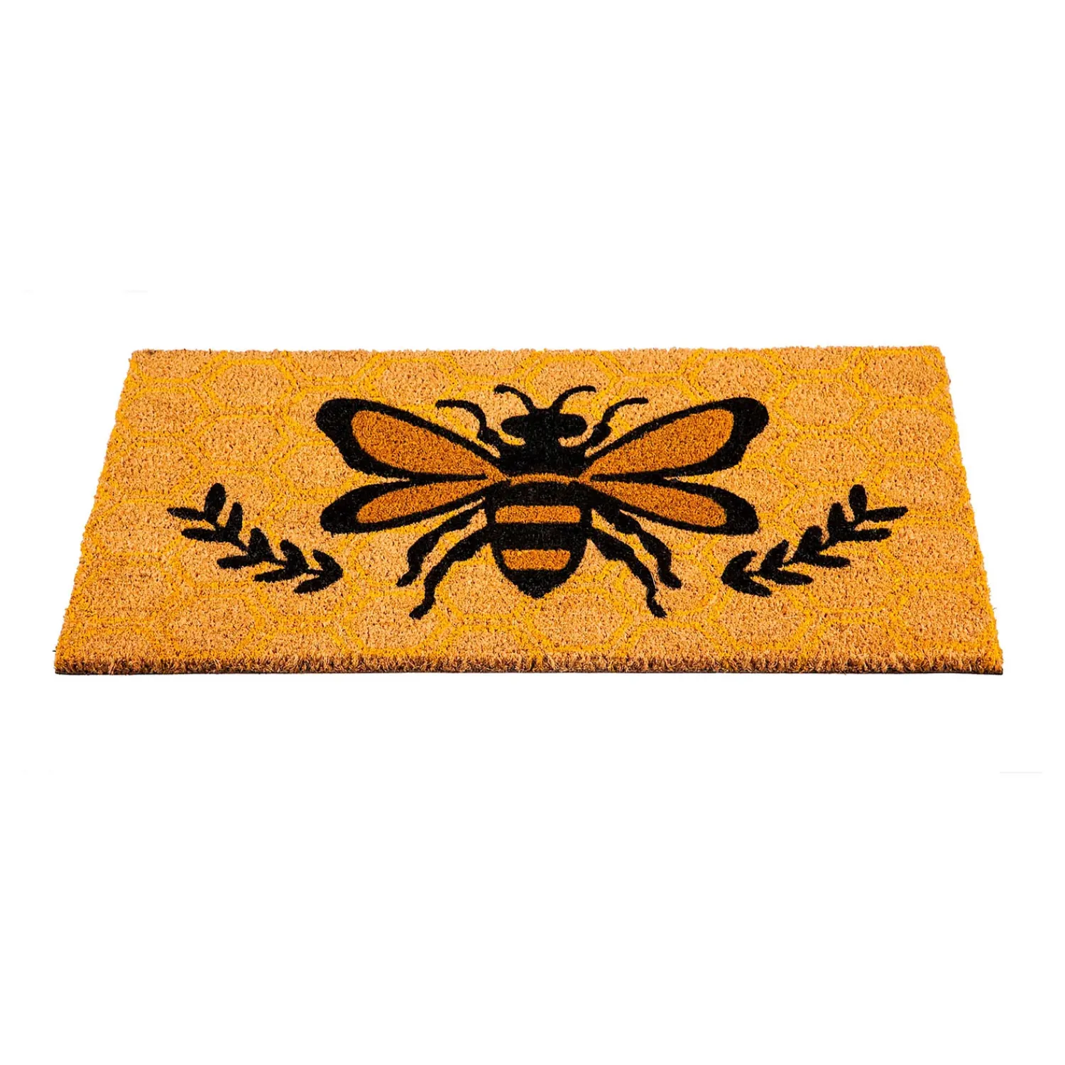 Plow & Hearth Coir Mats>Honeycomb Bee Coir Mat
