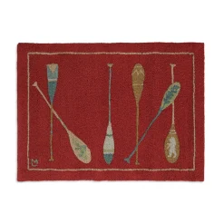 Plow & Hearth Hearth Rugs|Hearth Rugs>Hooked Wool Paddles Accent Rug Crimson