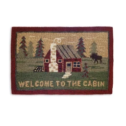 Plow & Hearth Hearth Rugs|Hearth Rugs>Hooked Wool Welcome to the Cabin Accent Rug