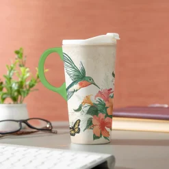 Plow & Hearth Travel Cups>Hummingbird Nectar Ceramic Perfect Cup, 17oz, Gift Box