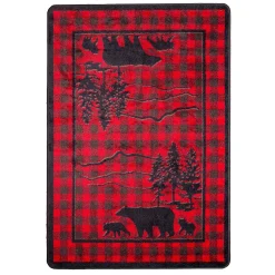 Plow & Hearth Area Rugs>Huntington Bear Buffalo Check Rug, 5'4" x 7'8"