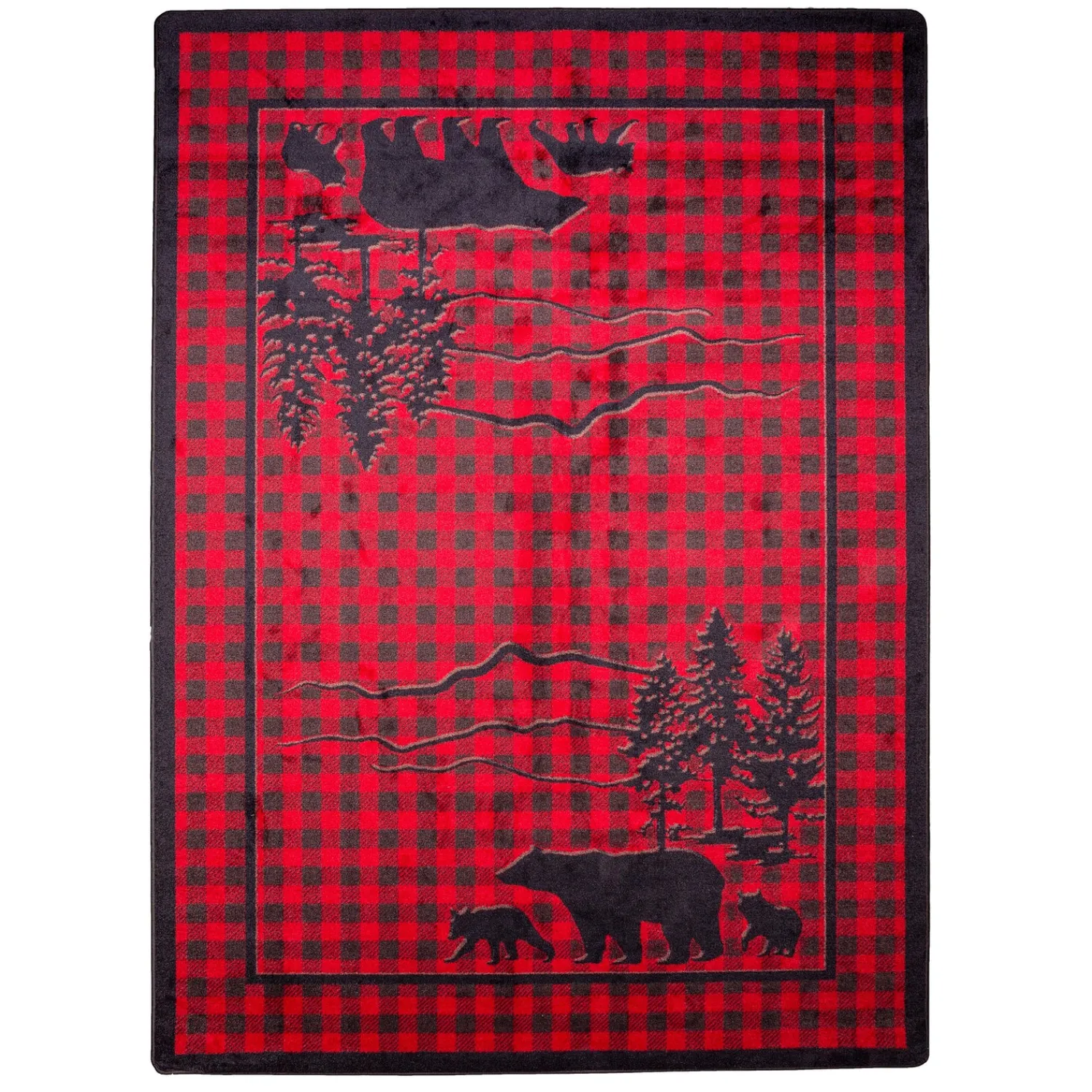 Plow & Hearth Area Rugs>Huntington Bear Buffalo Check Rug, 7'8" x 10'9"
