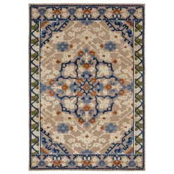 Plow & Hearth Area Rugs>Indoor/Outdoor Aruba Medallion Polypropylene Rug, 9' x 12' Multi
