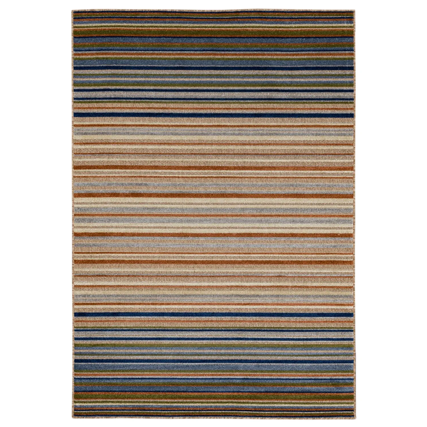 Plow & Hearth Area Rugs>Indoor/Outdoor Aruba Striped Polypropylene Rug, 8' x 10' Multi