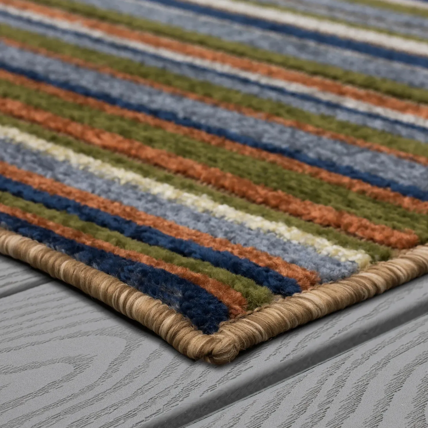 Plow & Hearth Area Rugs>Indoor/Outdoor Aruba Striped Polypropylene Rug, 9' x 12' Multi
