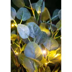 Plow & Hearth Faux Flowers & Plants|Lighted Trees & Garlands>Indoor/Outdoor Battery-Operated Lighted Eucalyptus Branches, Set of 2